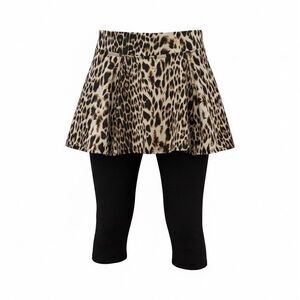DONA JO leopard print athletic skort with attached leggings
